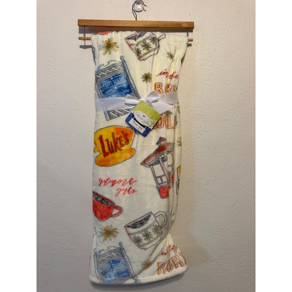 Gilmore Girls Stars Hollow Luke's Diner Plush Throw Blanket 60x70 Rory Lorelai